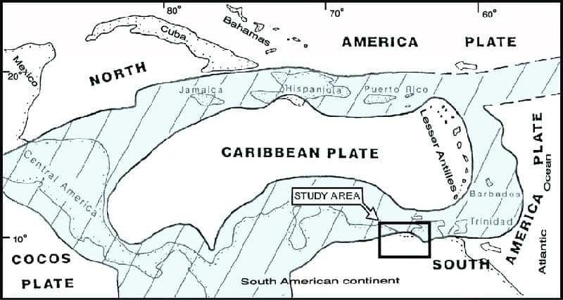 Diagram showing land formation Barbados