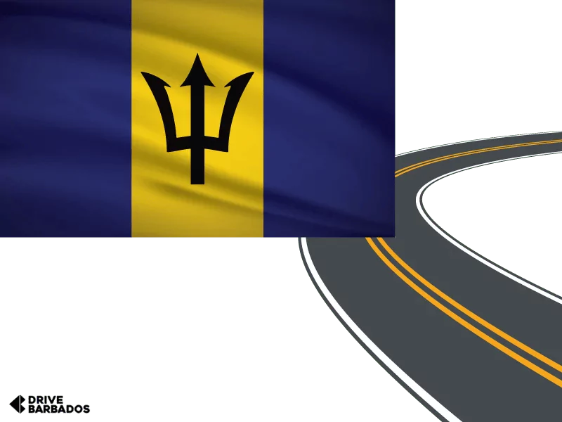 Barbados Map And Road Sign