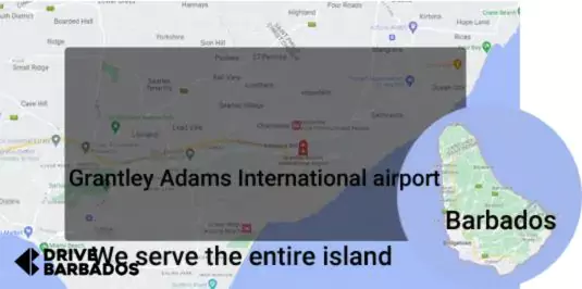 Barbados And Gaia Airport Highlighted