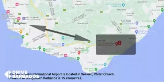 Grantley Adams International Airport location distance to Bridgetown Barbados