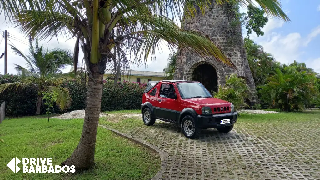 Red-jimny-car-parked